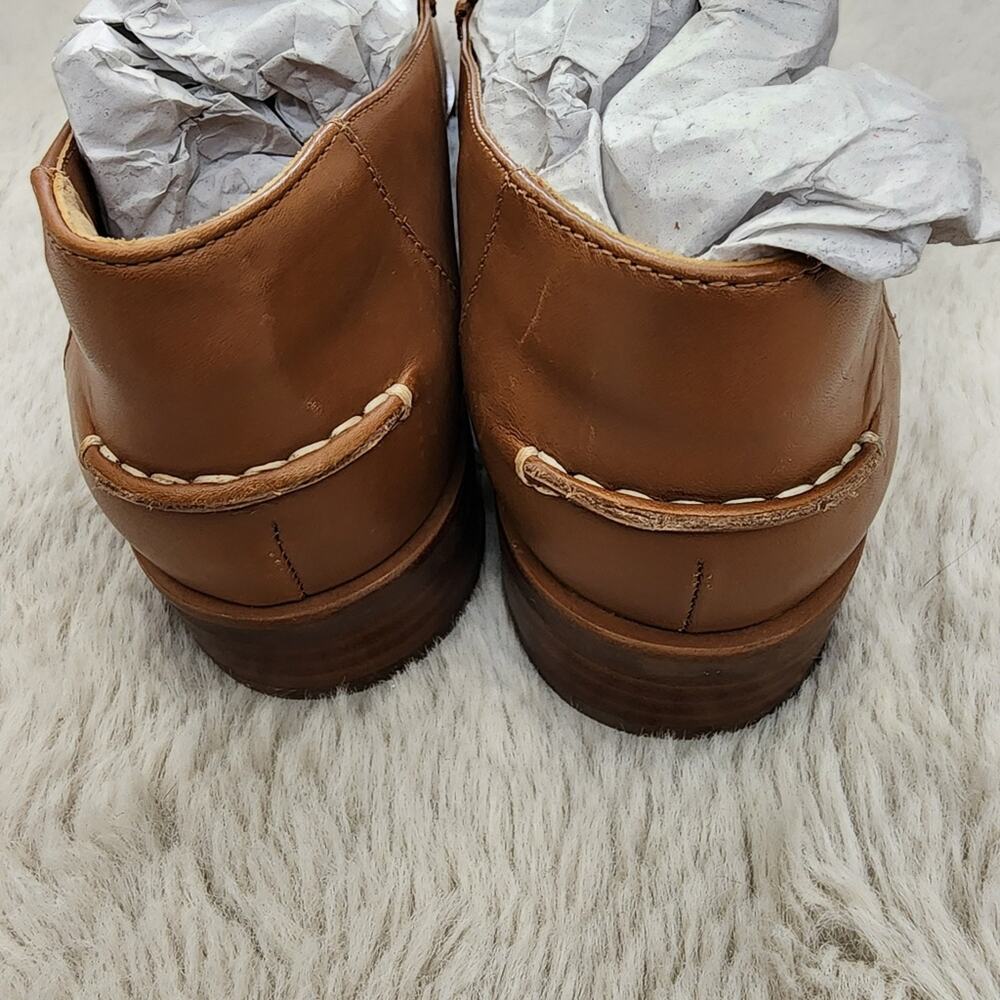 Everlane Modern Loafer Camel Tan Leather Slip On Stacked Heel Shoes Size 11 - Picture 8 of 13